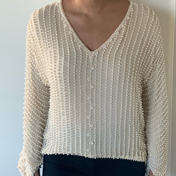 Vintage pearl top long sleeve shirt o/s - Picture 2 of 15